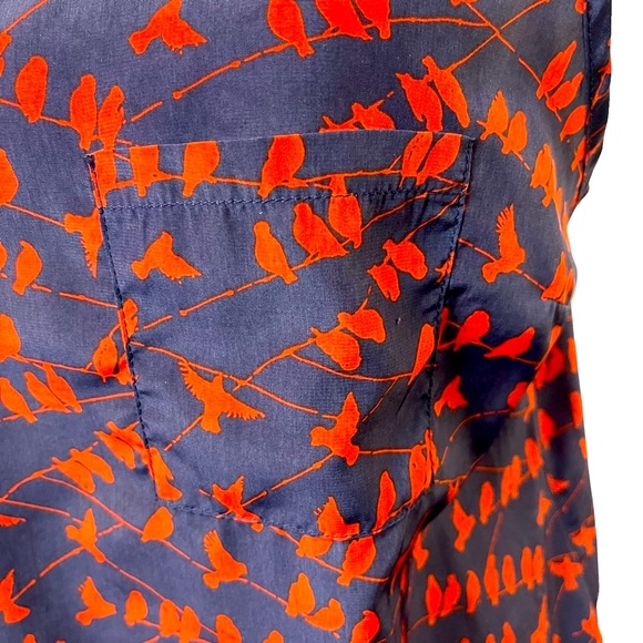 Pink Martini Navy and Red Bird Print Top - Picture 2 of 8